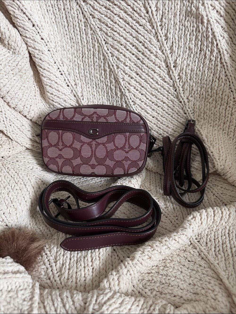 Coach Plum Signature Canvas Crossbody